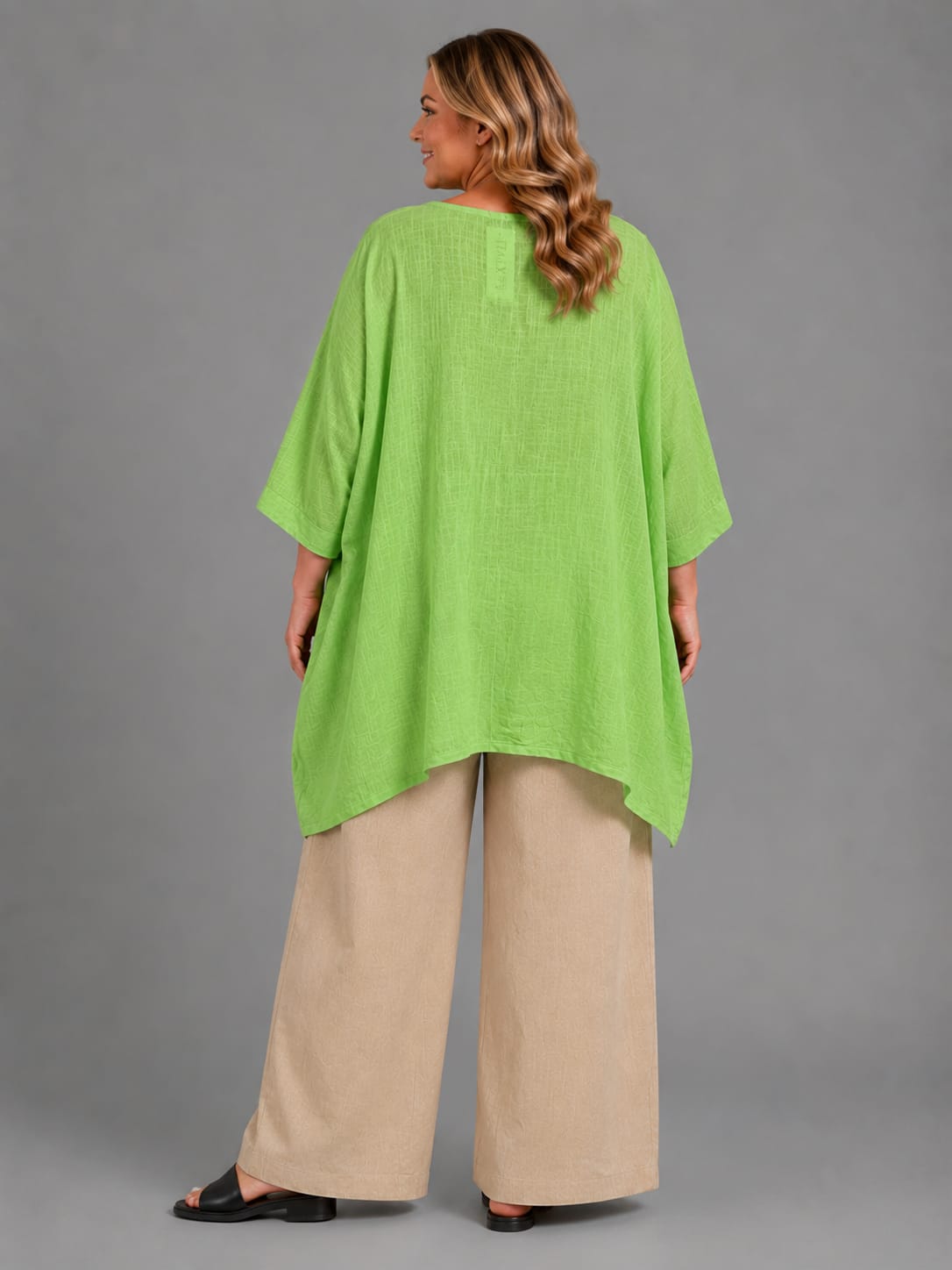 Plain Cotton Oversized Top With Necklace