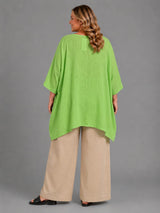 Plain Cotton Oversized Top With Necklace