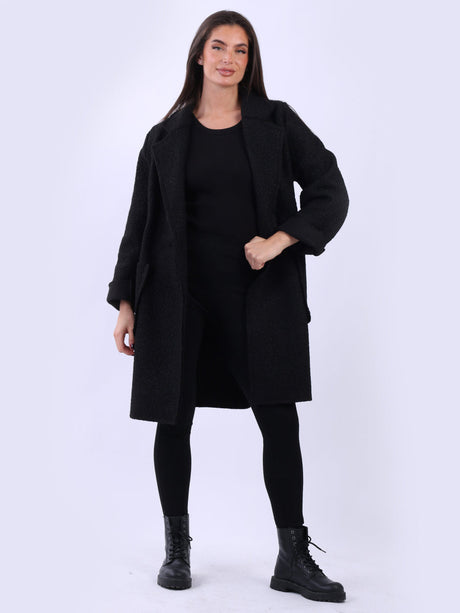 Double Breasted Plain Woolen Teddy Coat