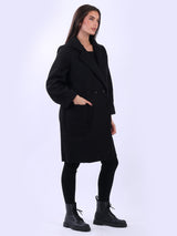 Double Breasted Plain Woolen Teddy Coat