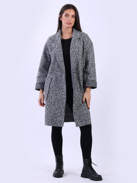 Double Breasted Plain Woolen Teddy Coat