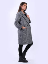 Double Breasted Plain Woolen Teddy Coat