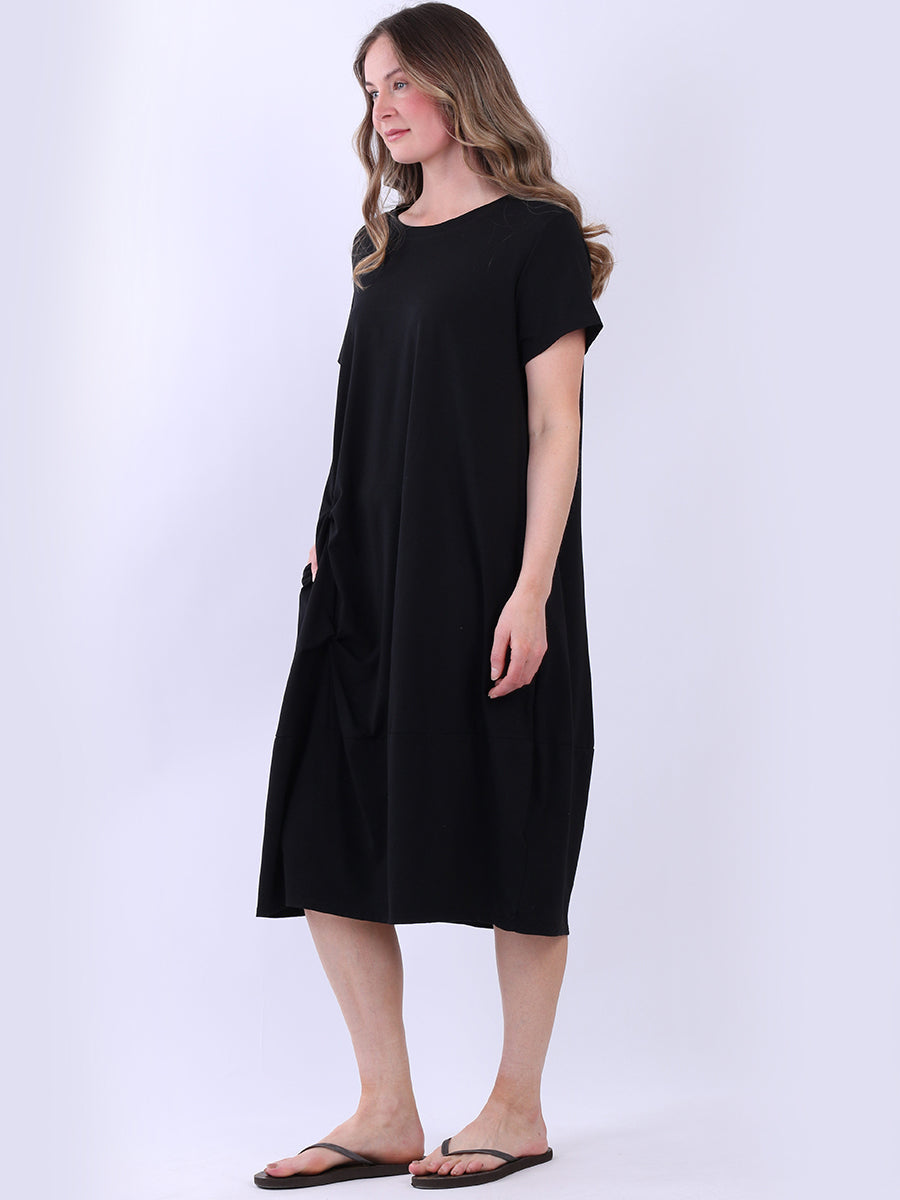 Oversized Plain Cotton Midi Dress