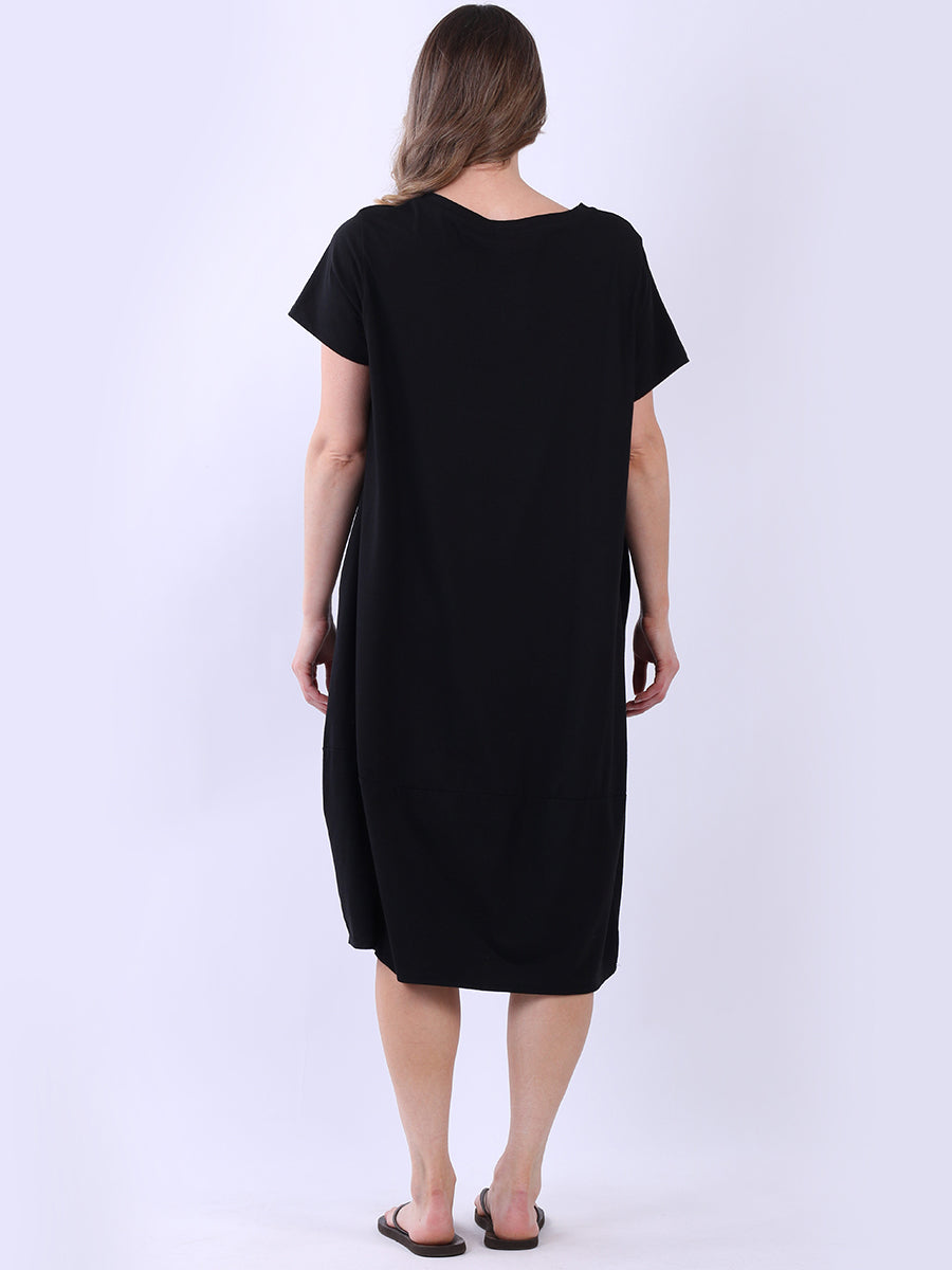 Oversized Plain Cotton Midi Dress