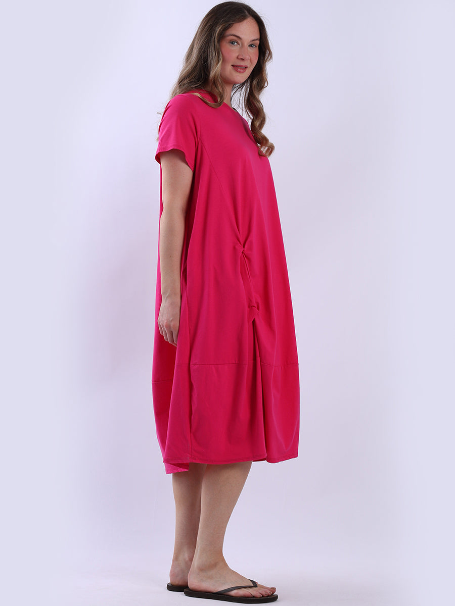 Oversized Plain Cotton Midi Dress
