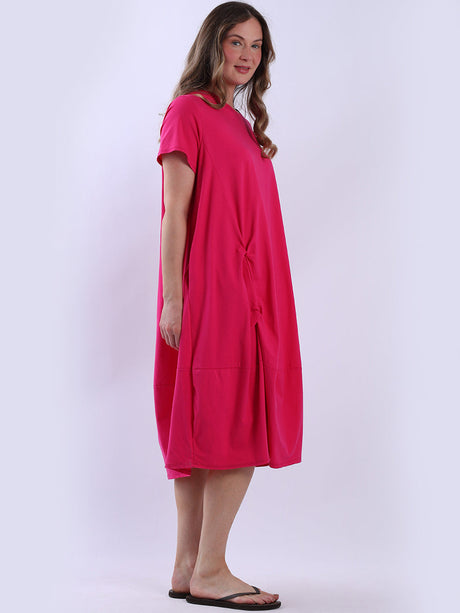 Oversized Plain Cotton Midi Dress