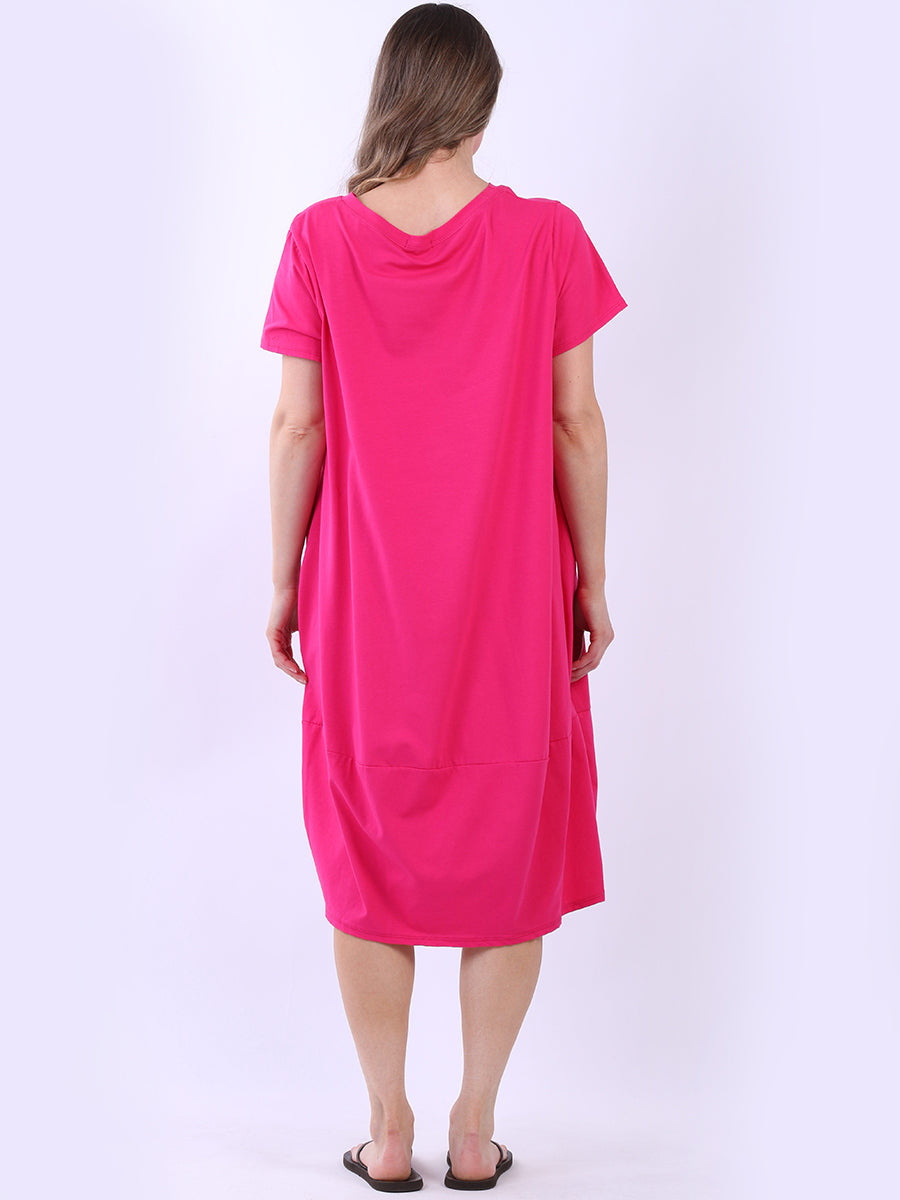 Oversized Plain Cotton Midi Dress