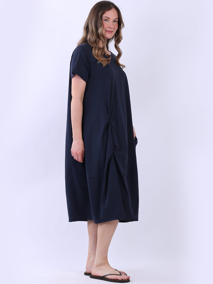 Oversized Plain Cotton Midi Dress