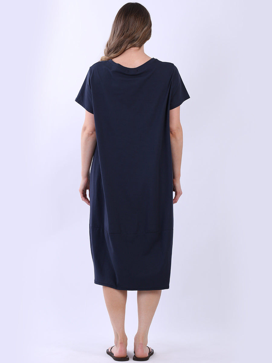 Oversized Plain Cotton Midi Dress