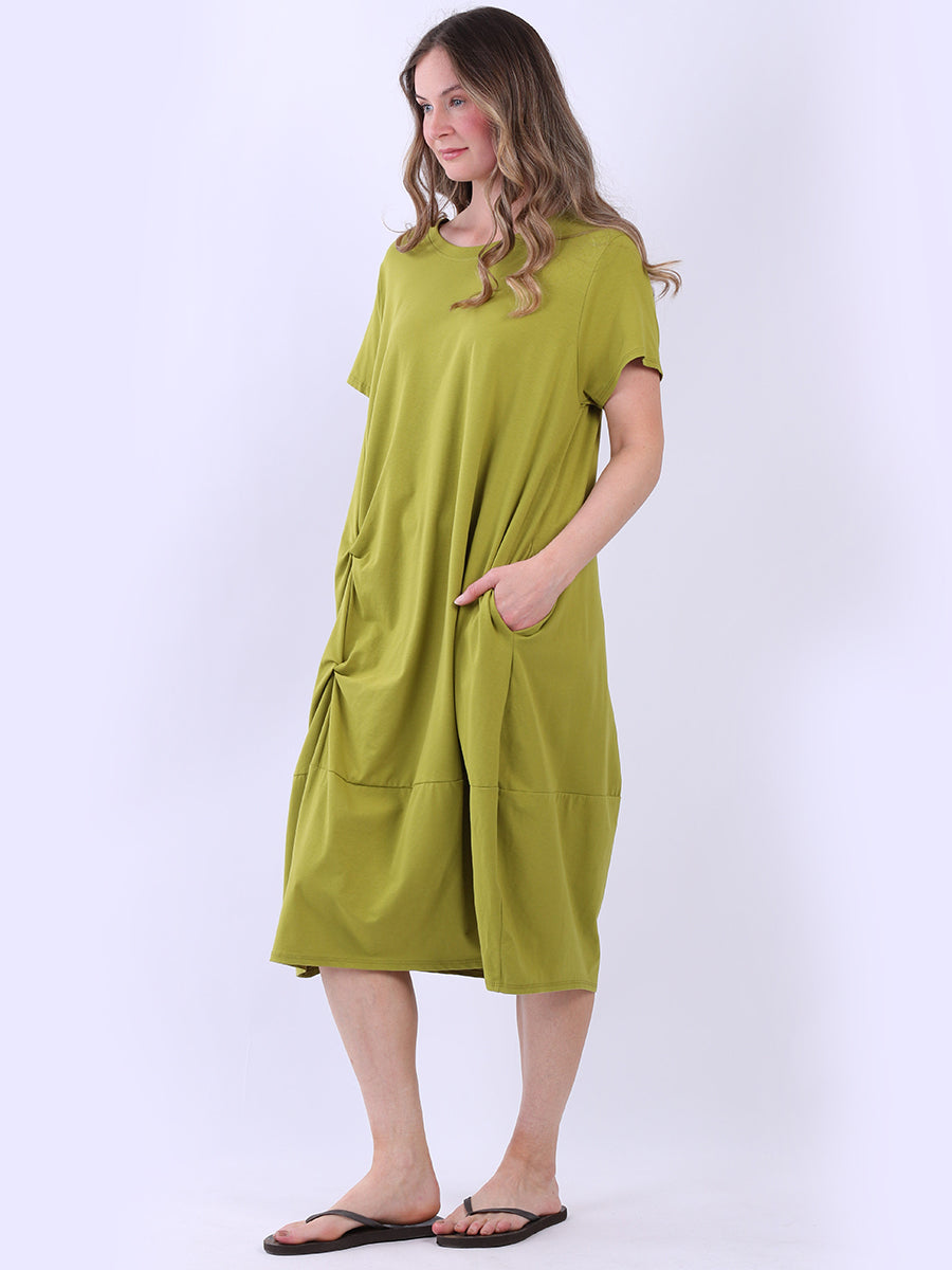 Oversized Plain Cotton Midi Dress