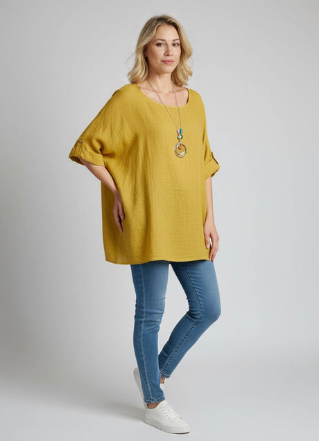 Plain Plus Size Crop Top With Necklace
