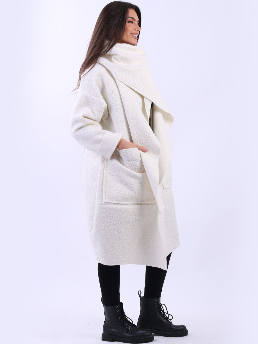Ladies Cowl Neck Woolen Oversized Coat