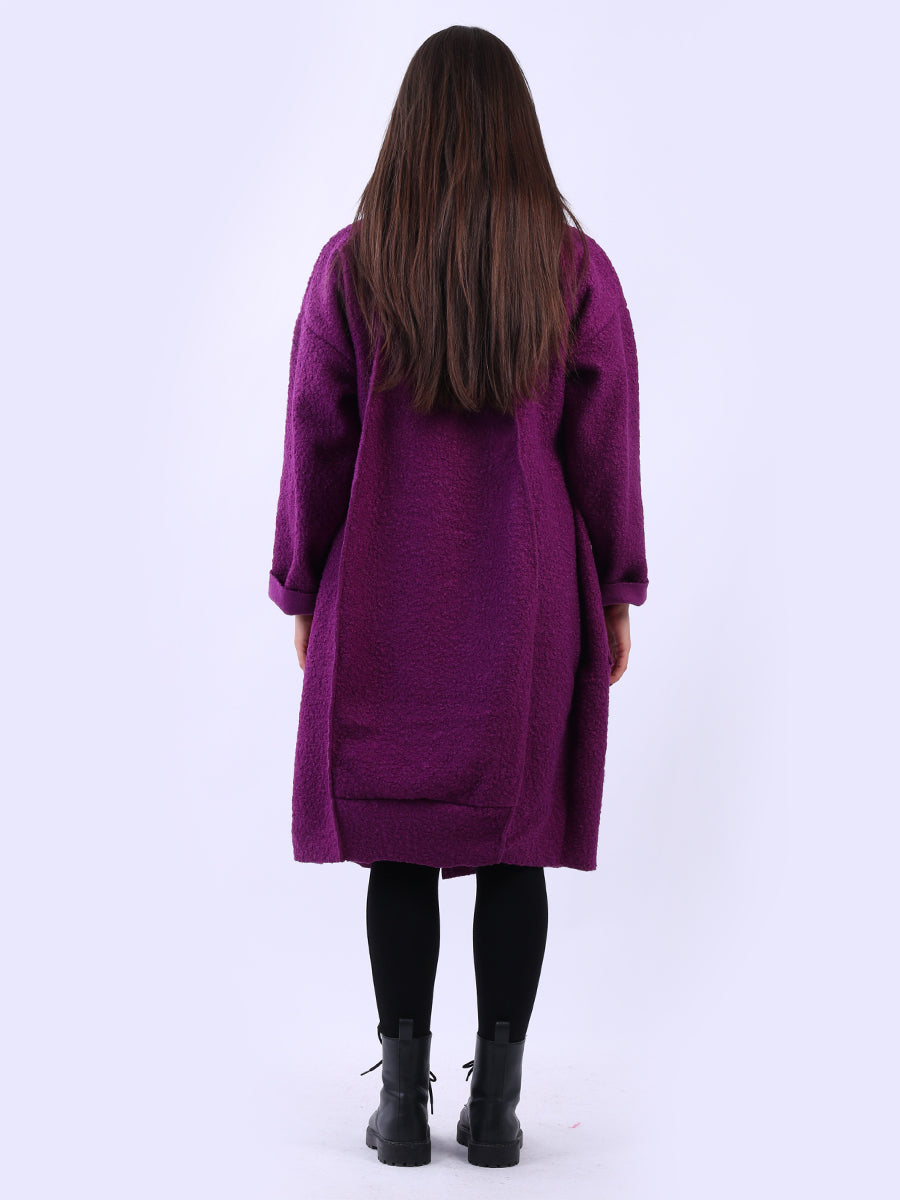 Ladies Cowl Neck Woolen Oversized Coat