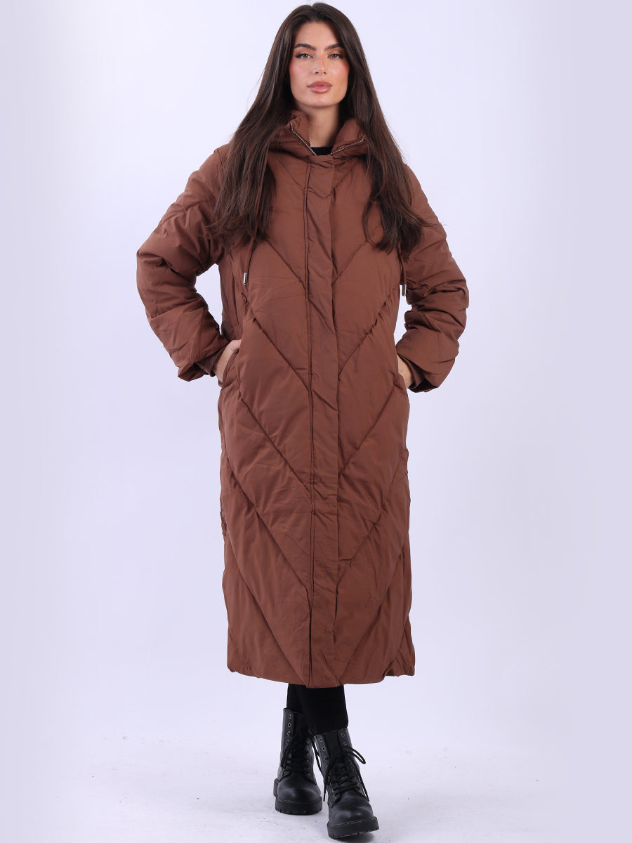 Padded Puffer Women Oversized Long Hoodie Jacket Yayavoo UK