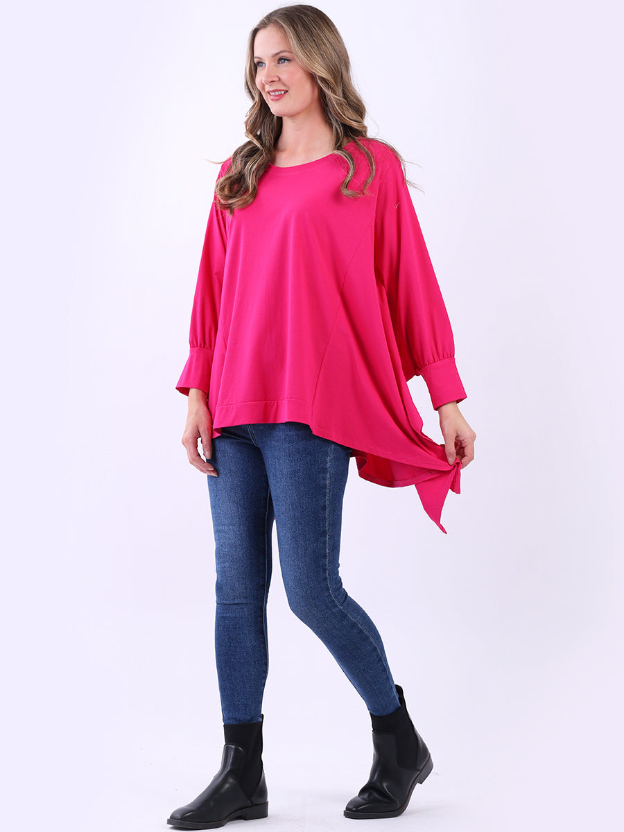 Plus Size Women Plain Cotton Lagenlook Top