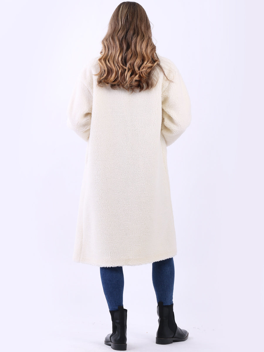 Italian Women Lagenlook Teddy Bear Woolen Coat Yayavoo UK