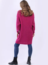 Ladies Lagenlook Star Pattern Long Wooly Jumper