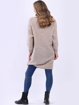 Ladies Lagenlook Star Pattern Long Wooly Jumper