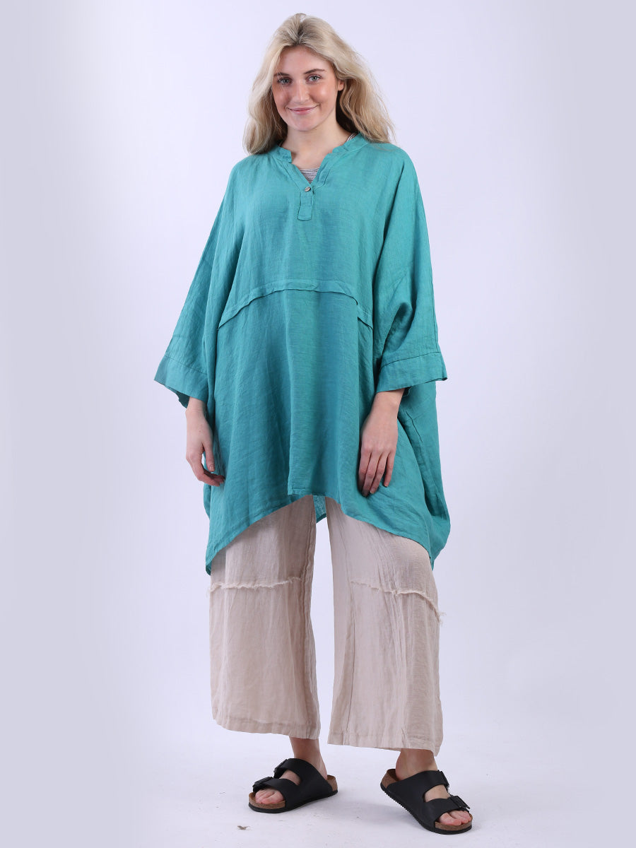 Plus Size Linen Batwing Top
