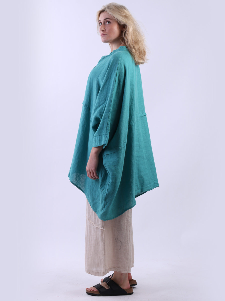 Plus Size Linen Batwing Top