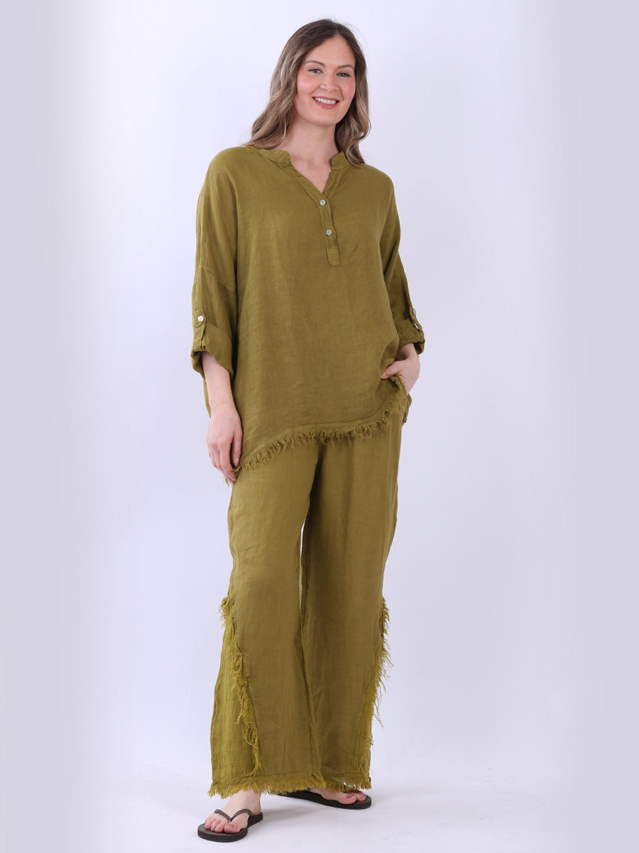 Plain Linen Raw Edges Linen Box Top