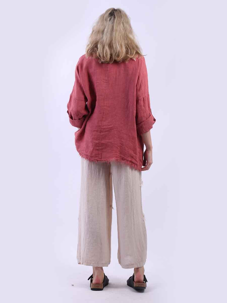 Plain Linen Raw Edges Linen Box Top