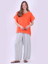 Glitzy Sequins Linen Hi-Lo Casual Top