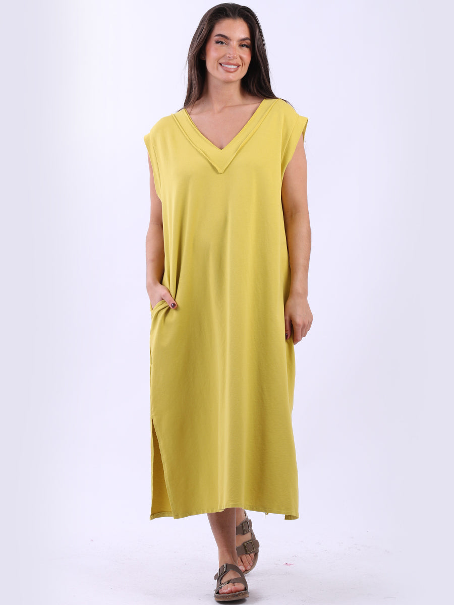 Plus Size Padded Shoulder Plain Tank Dress