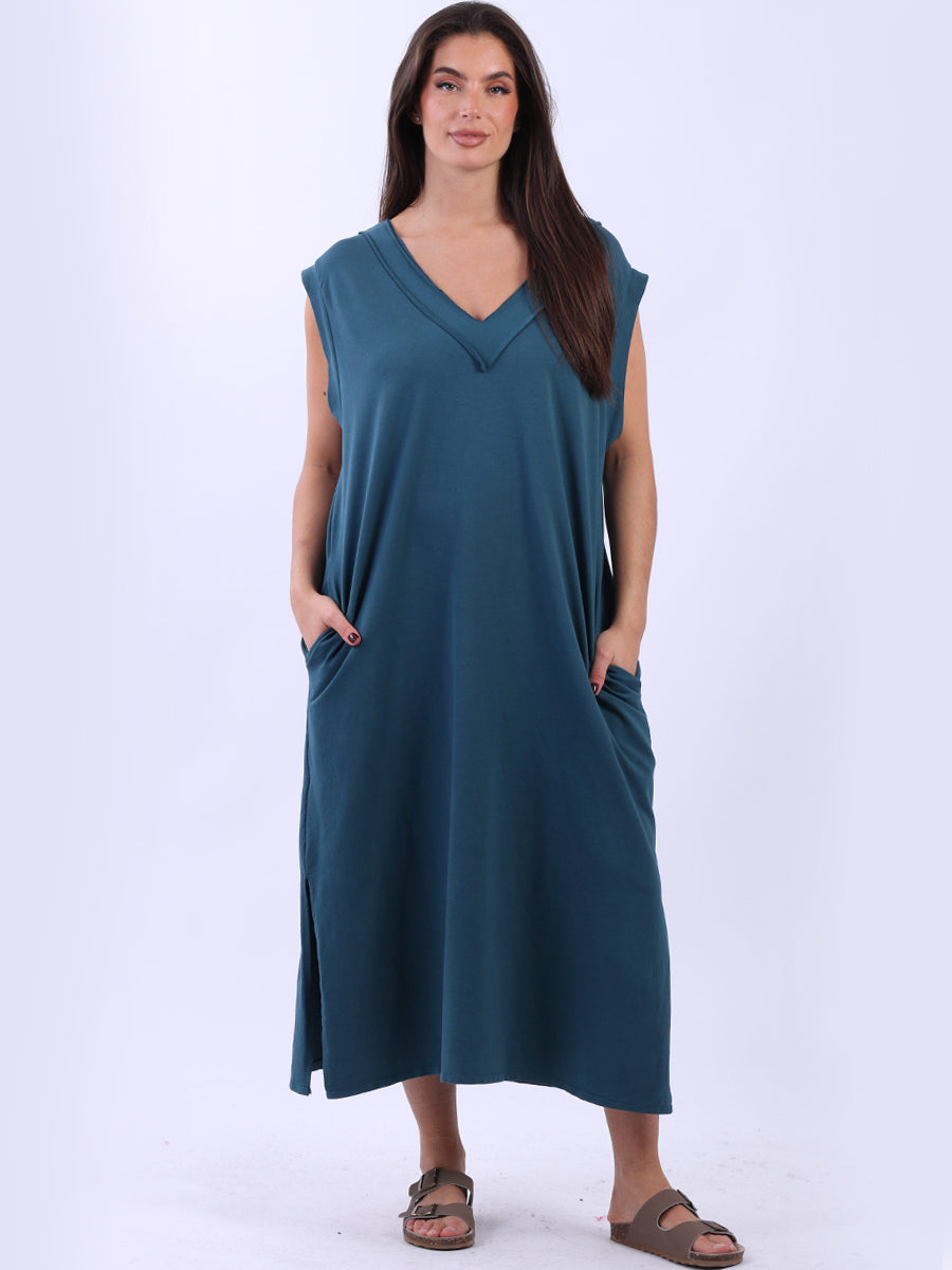 Sleeveless Women Dress Teal