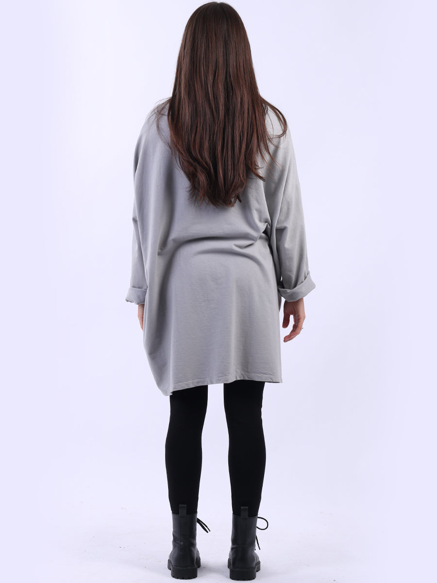 Plus Size Sequin Star Chunky Cotton Top