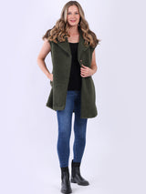 Ladies Fuzzy Oversized Sleeveless Woolen Teddy Gilet