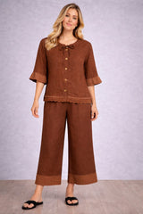 Linen Crop Top Chocolate