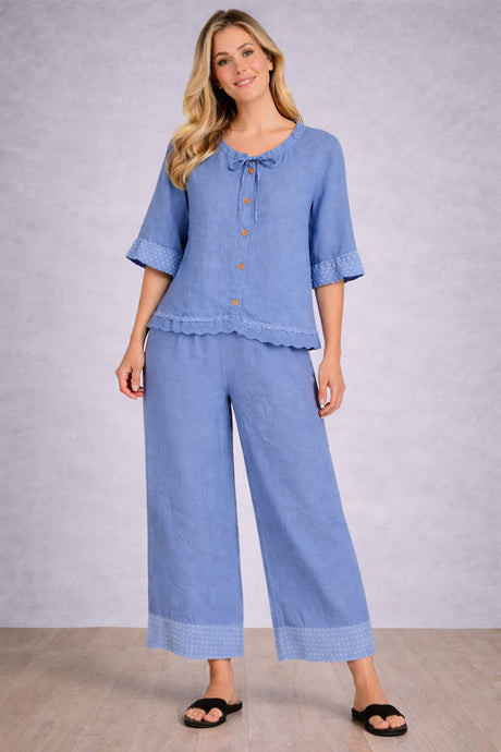 Linen Crop Top Denim