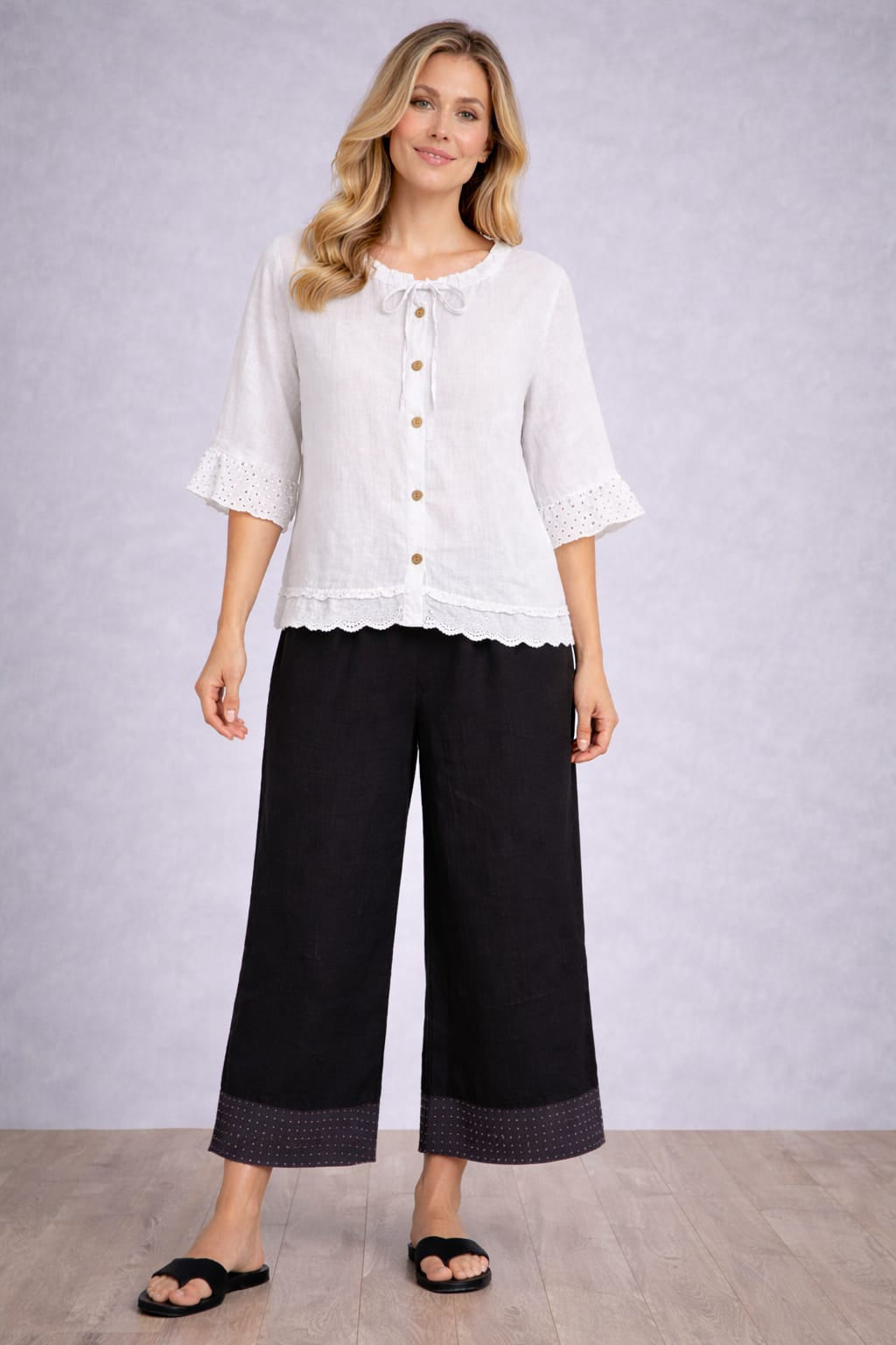 Linen Crop Top White