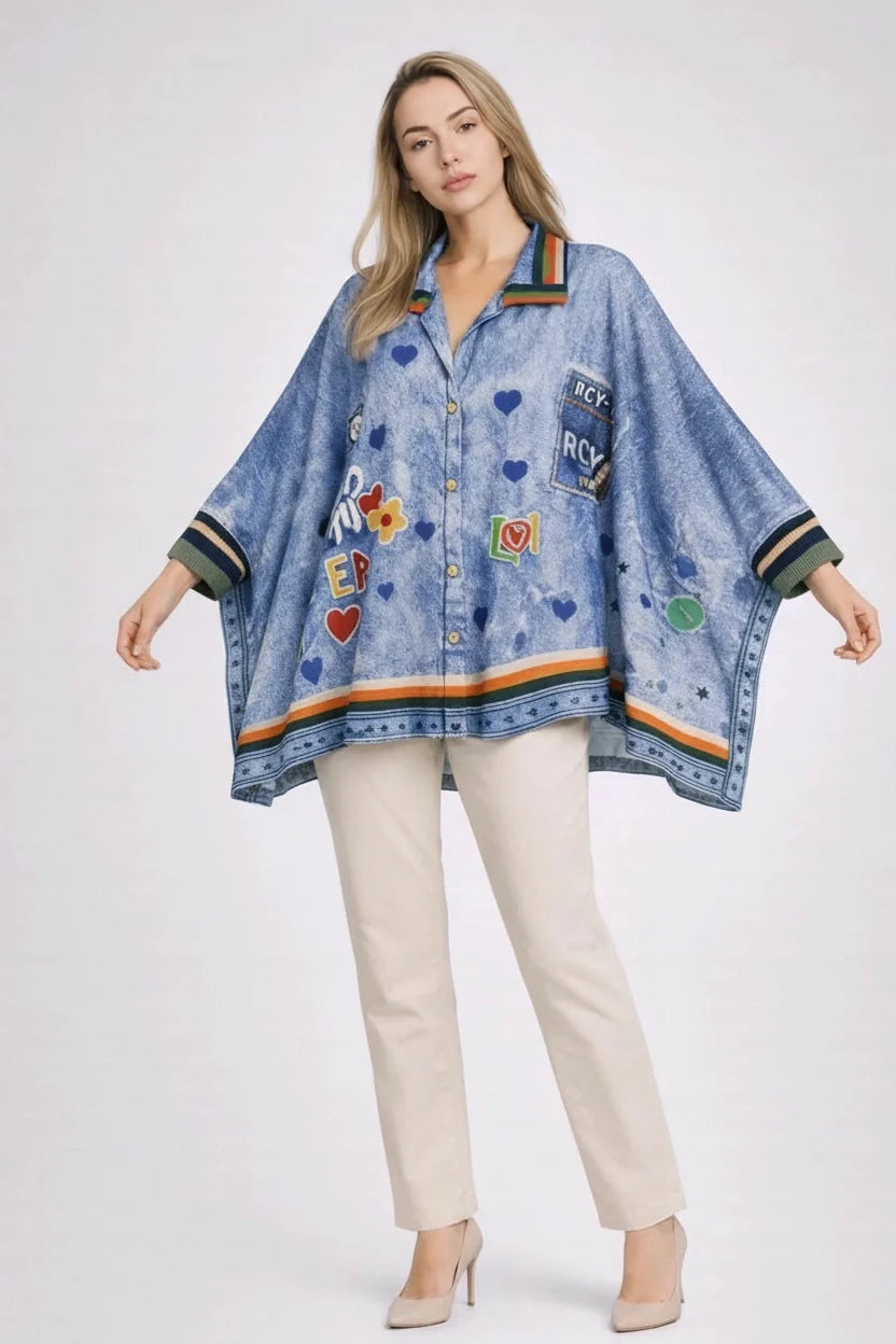 Plus Size Kaftan Top Denim