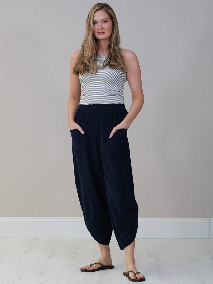 Corduroy Tulip Trouser Navy