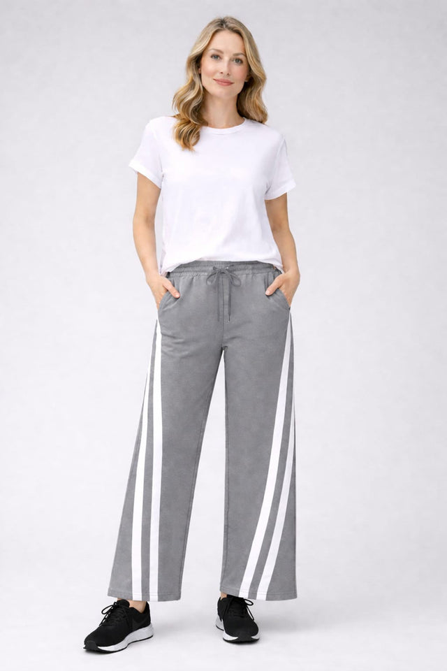 Cotton Knit Trouser Silver