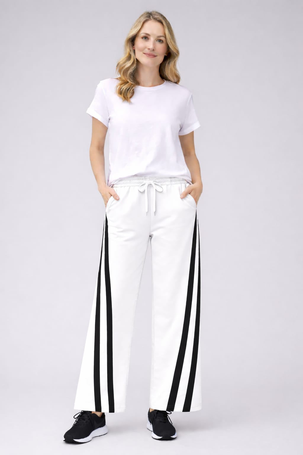 Cotton Knit Trouser White