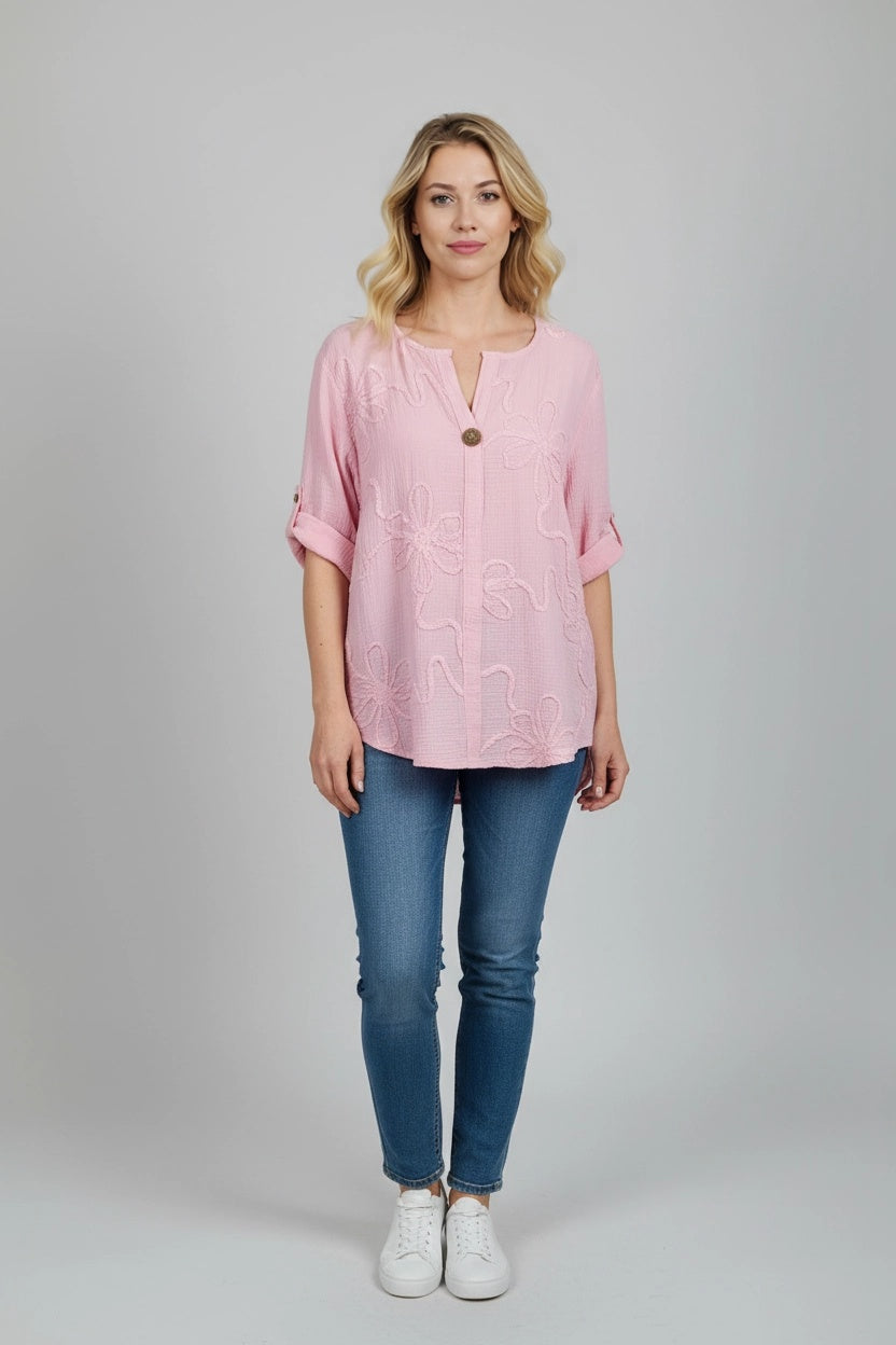 Cotton Tunic Top Pink