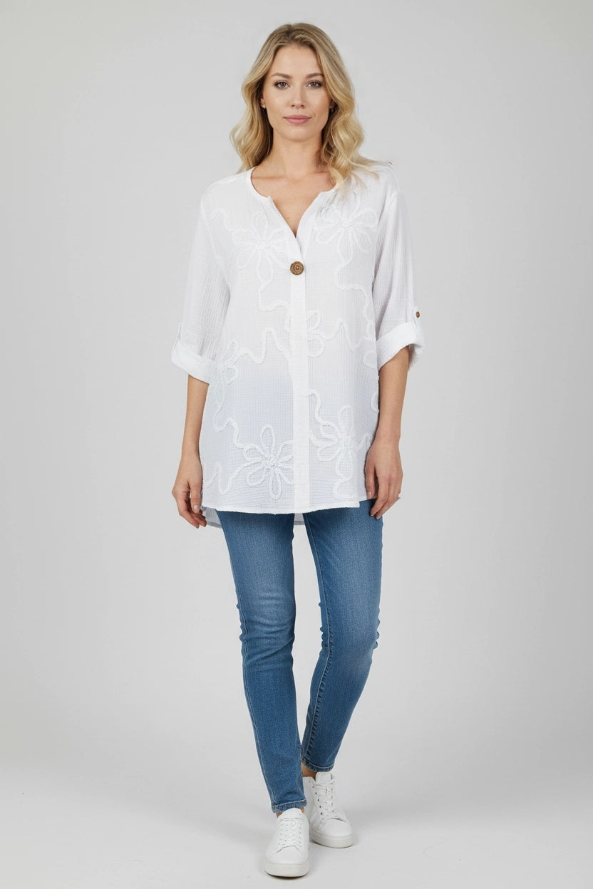 Cotton Tunic Top White