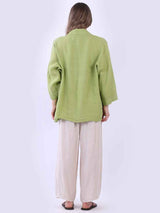 Solid Linen Baggy Kimono Jacket