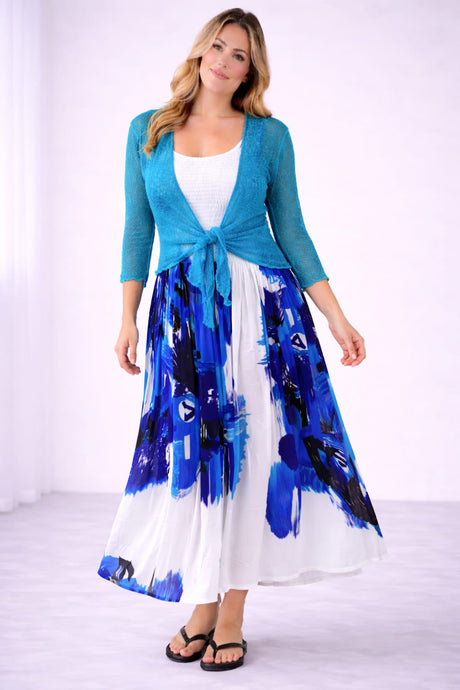 Mesh Net Shrug Turquoise