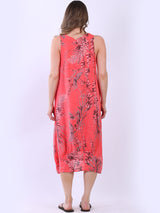 Paisley Print Linen Maxi Tank Dress