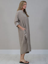 Plus Size Winter Cotton Shirt Dress