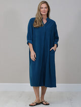Cotton Corduroy Plus Size Dress Teal