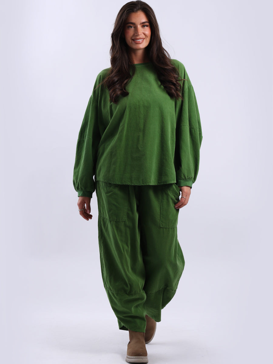 Cotton Corduroy Baggy Batwing Top