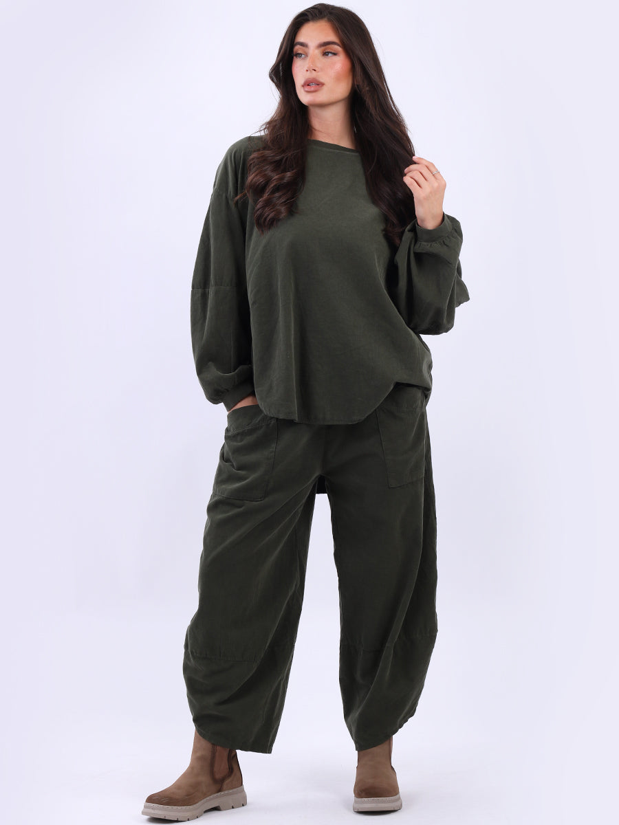 Cotton Corduroy Baggy Batwing Top