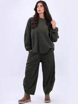 Cotton Corduroy Baggy Batwing Top