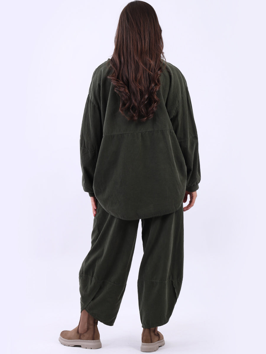 Cotton Corduroy Baggy Batwing Top