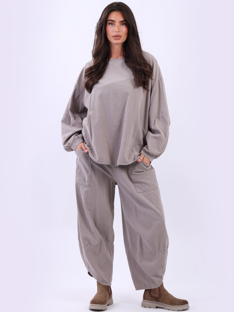 Cotton Corduroy Baggy Batwing Top